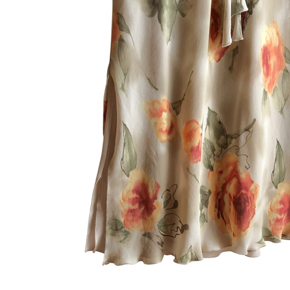 Linda Lundström Vintage Floral Print Sheer Women's Dress with Slip M/L - Picture 5 of 16